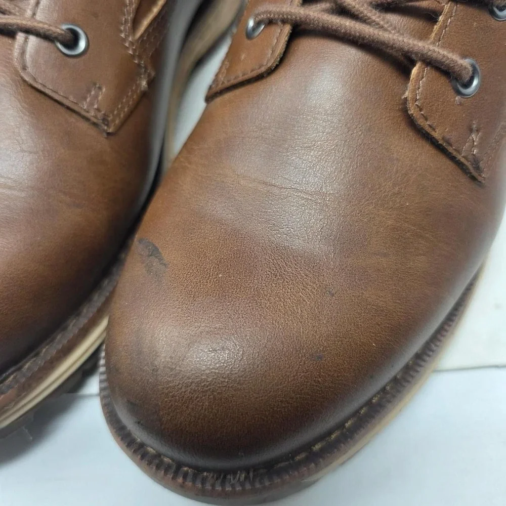 Sonoma Troye Men's Lace-Up Boots | Size 10| Brown Cognac
